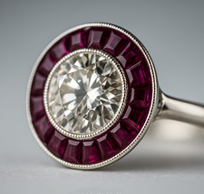 Art Déco Diamant Ring Rubine