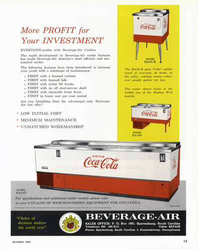 Coca cola kühler poster - kühler, 1965
