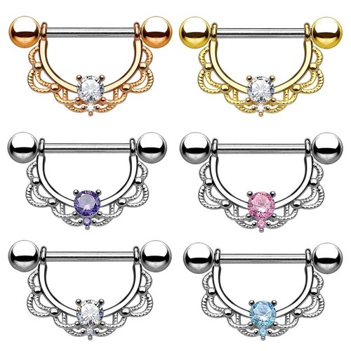 Brustwarzenpiercing filigrane - brustwarzenpiercing,