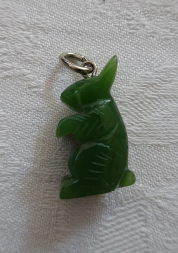 Kettenanhänger hase jade - kettenanhänger, h