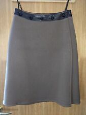 Silhouette Schurwoll-Walkrock m. Echtleder Braun Gr. 42