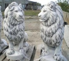 🔶 Steinfigur Löwe Steinlöwen Stein Löwen 1 Paar XXL Steinkunst Bayern BLACKFORM