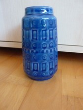 Scheurich Vase Inka 60er blau Vintage Keramik 260-15 - Mid Century ca. 14,5 cm h