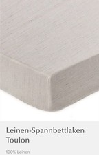 URBANARA Spannbettlaken Toulon Natur 180x200x40cm, 100% Leinen