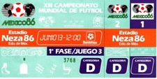 Ticket WM 13.06.86 in Mexico