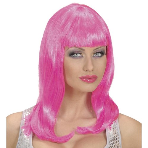 Lange perücke pink karneval - pink,