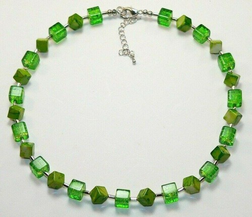 Halskette kette würfel glas - kette,