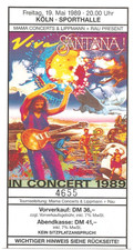 Santana   In Concert 1989 Köln   Ticket / Konzertkarte / Eintrittskarte