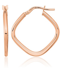 14K Solid Rose Gold Square