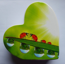 Spardose Herz Keramik ca. 14cm Marienkäfer Schön, dass es dich gibt Freundschaft