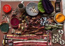 Gruppe Alter Studentika Bänder Burschenschaft Verbindungen bunt getragen Deko