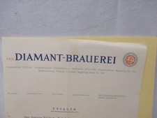 1955 VEB DIAMANT BRAUEREI Magdeburg - ZEUGNIS mit WERKLEITER Unterschrift