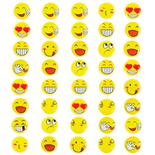 40 Stück Gelbe Smiley Face Anstecker mit Sicherheitsnadel - für gute Laune