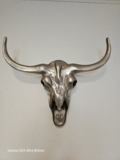XXL Büffel Metall Schädel Stierschädel Wandbehang Deko Bullen Schädel