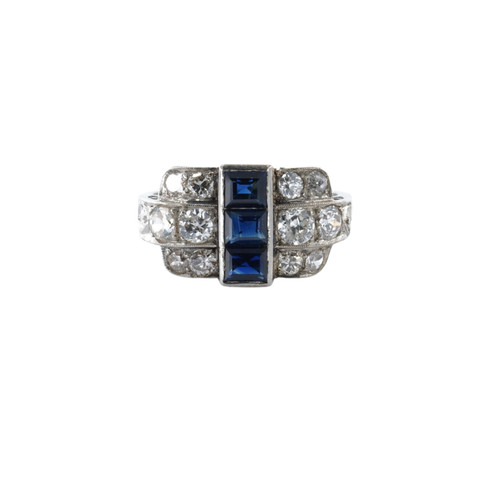 Art deco platinring mit - art-deco,