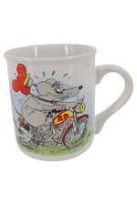 ULI STEIN Kaffeetasse Maus auf Motorrad Cartoon Becher Weiß Keramik