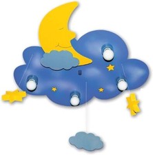 Waldi 65102.0 Traumwolke Deckenleuchte Kinderlampe max. 4x40W E14 Blau/Gelb