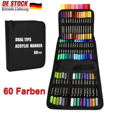 60 Farbe Acrylstifte Marker Set Permanent Wasserfest Pen Für DIY Graffiti Steine