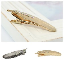 Feder mit Strass Haarklammer
