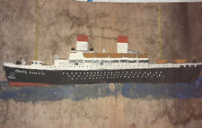 Naive Malerei, Aquarell Schiff Frachter 50er handgemalt Monte Saminto /Samiento