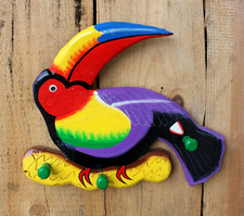 Garderobe Tukan Holz Kleiderhaken Wandgarderobe Tucan Vogel Holzgarderobe Holzha