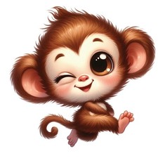 Cute Monkey Cartoon Baby