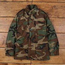 Vintage Alpha Industries Inc. Military Jacke XS 80s Field M65 Woodland Green