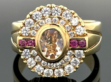 RING GR.20 (CA.63) 925/-SILBER VERG. MIT MORGANIT, RHODOLITH, ZIRKON SCHMUCKJAGD