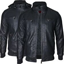Herren Winterjacke Leder Öko Jacke Slim Fit Motorradjacke EFFELDENIM 631
