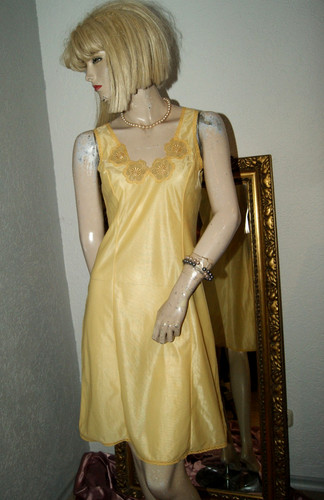 Vintage unterkleid gelb - vintage,