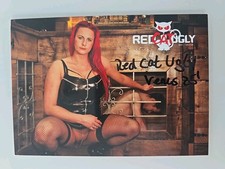 RED CAT UGLY AUTOGRAMM SIGNIERT AUTOGRAPH SIGNED Autogrammkarte  EROTIK MODEL