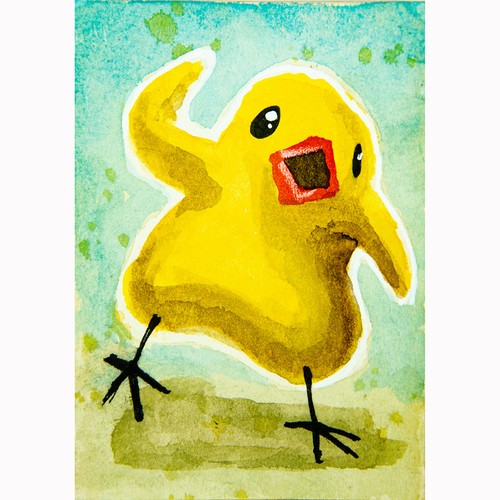 Küken original painting aceo - küken,