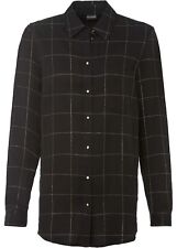 Neu Bluse mit Glitzereffekt Gr 48 Schwarz/Gold Kariert Damenbluse Shirt Oberteil