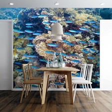 3D Meer Blau Fisch Q7424