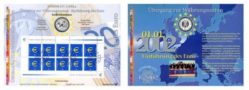 Numisblätter brd euro ab - 10,