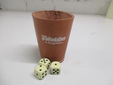 Leder Knobelbecher mit Würfel und Werbung