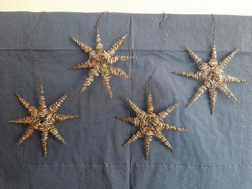 Antike tinsel sterne - sterne, silber