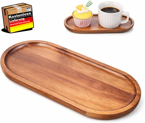 Ovale holztablett 23x10 - holztablett, 23x10,5cm