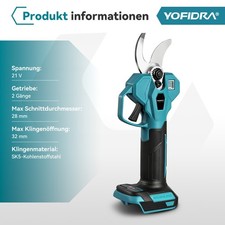 Für 18V Makita Akku Astschere 28mm Gartenschere Strauchscheres Baumschere DE