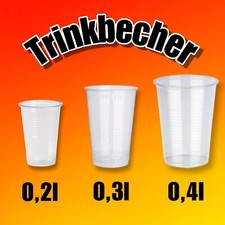 1000x Trinkbecher, Einweg, Plastikbecher, Einwegbecher, Bierbecher, Partybecher