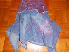 modischer asymetrischer Jeansrock, Wadenlang, Marke Carbone