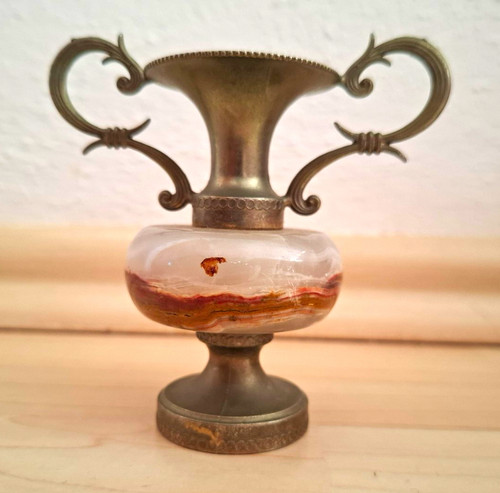 Vase marmor messing mit - vase,, marmor/messing
