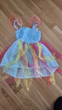Feenkleid bunt gelb,pink, blau, weiß Gr. 98