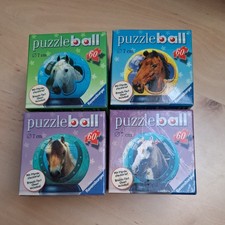 3D Puzzleball Set Ravensburger | 4 x 60 Teile | Pferde 