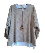 Netzoberteil mit Top taupe Gr