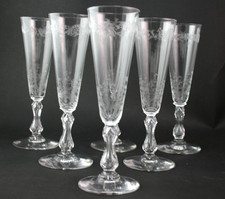 6 BACCARAT KRISTALL SEKTGLÄSER UM 1900 CHAMPAGNER GLAS FLÖTEN SEKTFLÖTEN