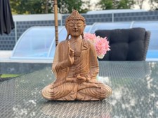 Buddha Statue Holz 32 cm
