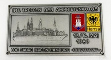 Plakette Int. Treffen der Amphibienautos 800 Jahre Hamburger Hafen