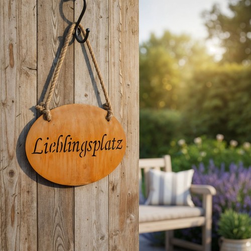Gartenschild lieblingsplatz - gartenschild,