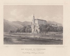 Tschechien Decin Original Stahlstich Oeder 1842